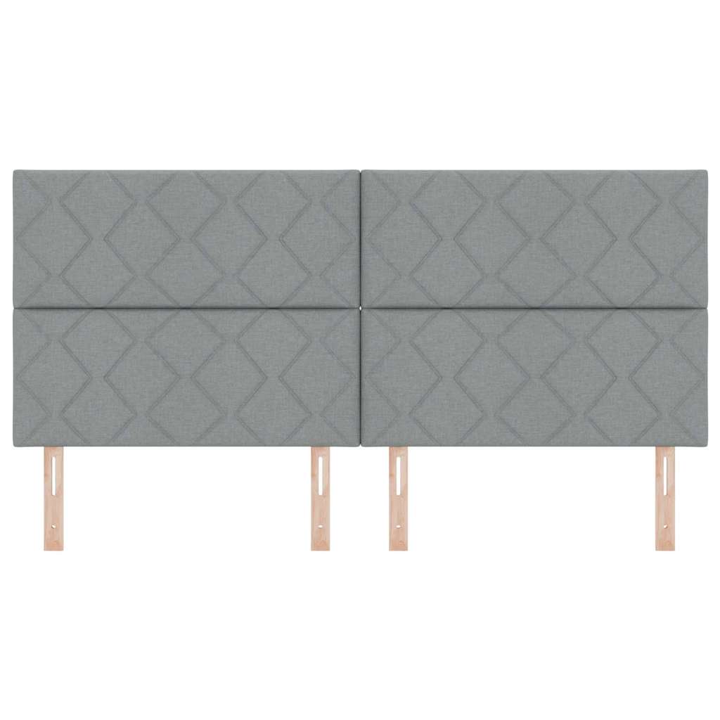 LED glava kreveta Svijetlo siva 200 cm tkanina