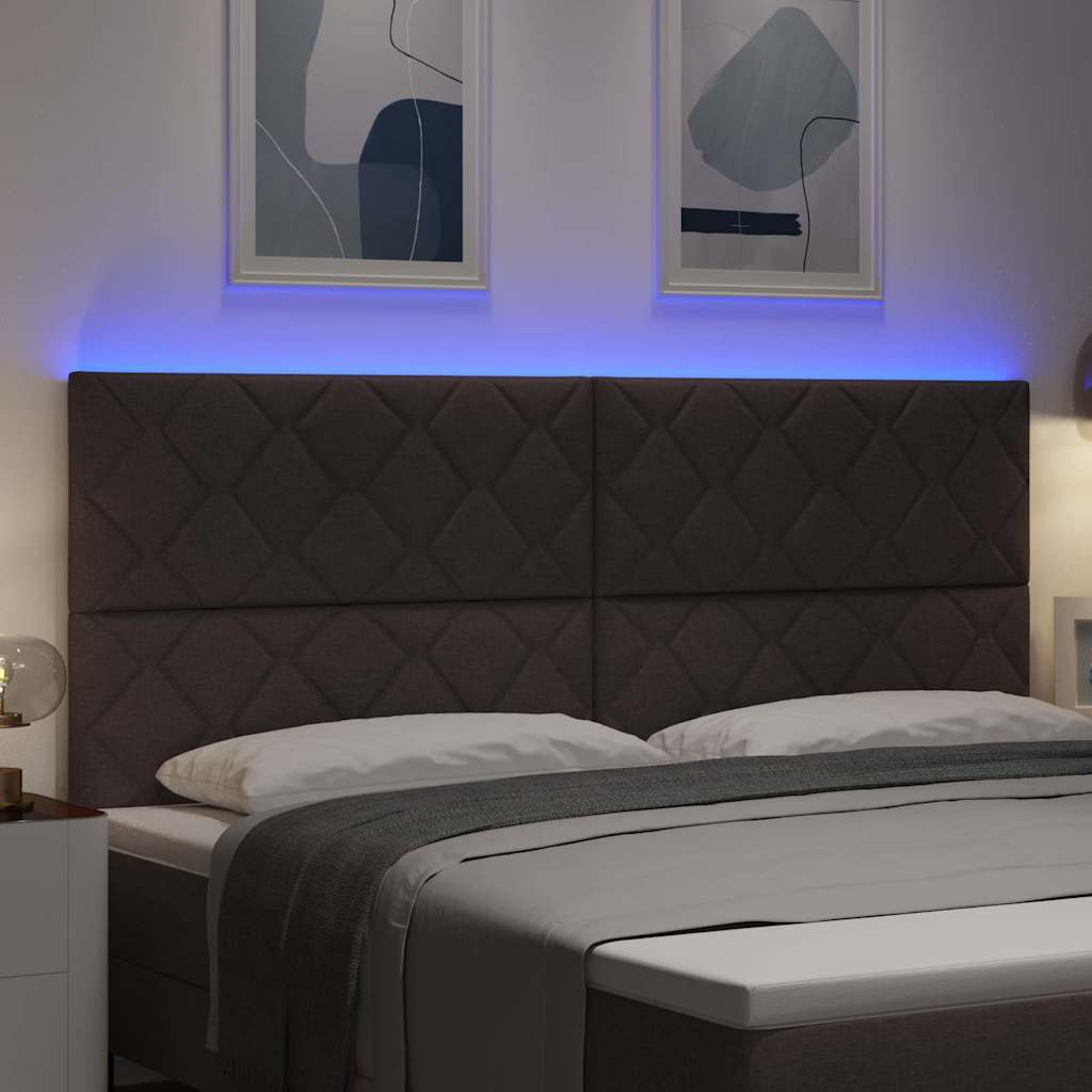 LED glava kreveta Svijetlo siva 200 cm tkanina