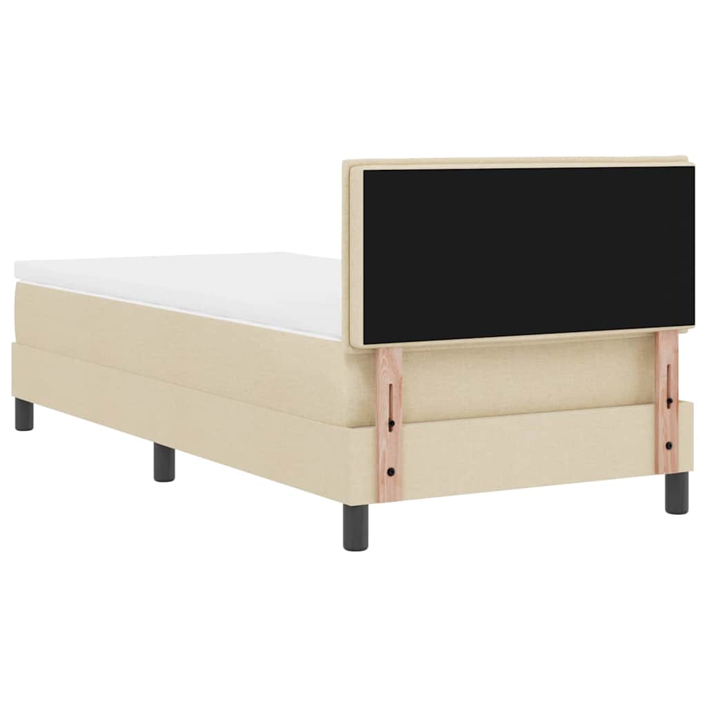 Krevet s opruga kutije s uzglavljem Krema 100 x 200 cm tkanina