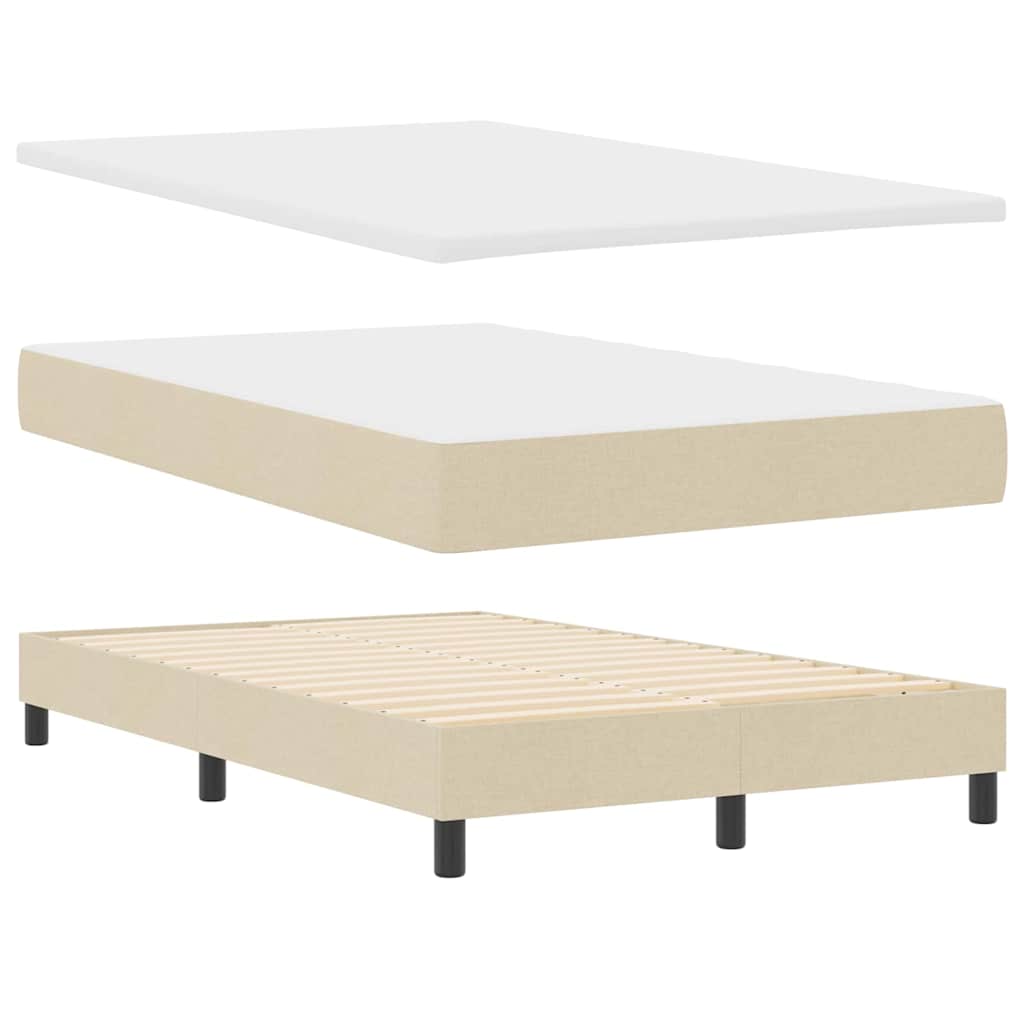 Krevet s opruga kutije s uzglavljem Krema 120 x 190 cm tkanina