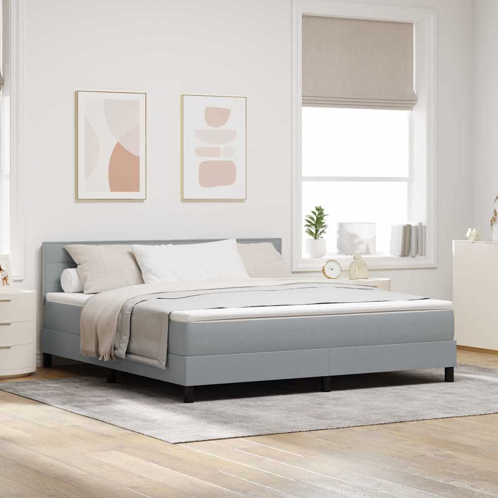 Krevet s opruga kutije Svijetlo siva 180 x 200 cm tkanina