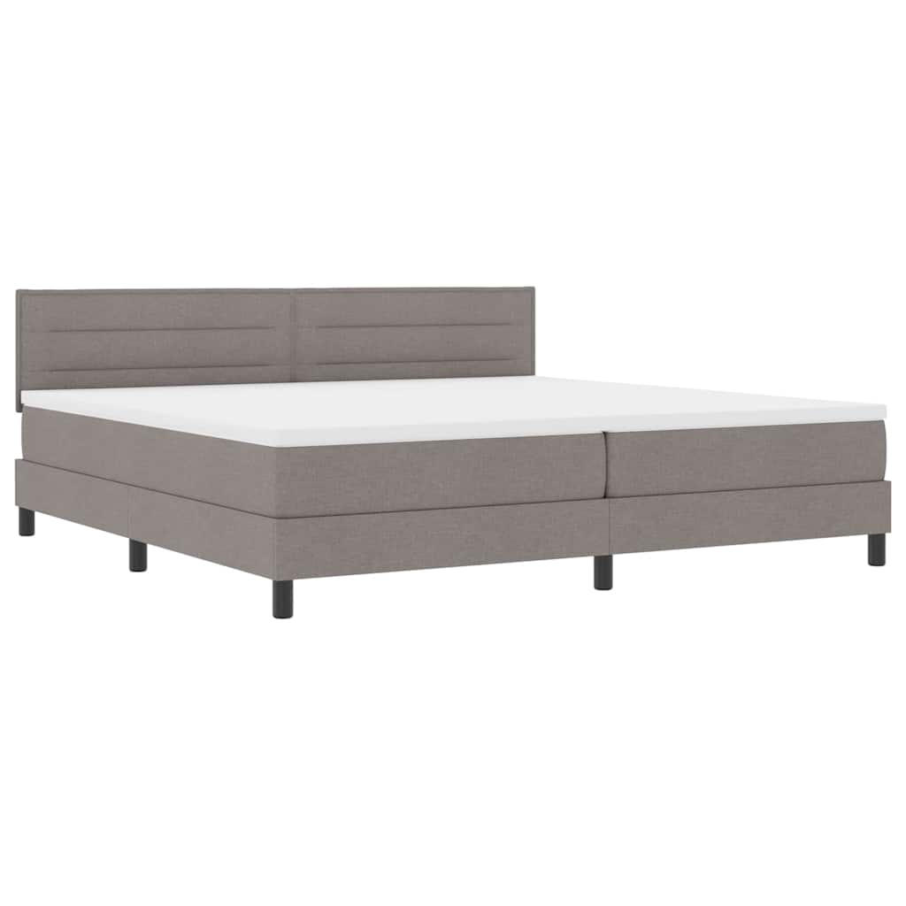 Krevet s opruga kutije Sivo-smeđa 200 x 200 cm tkanina