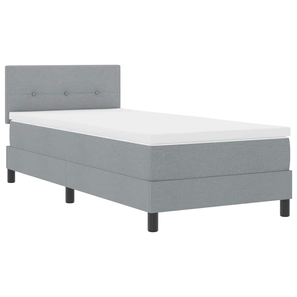 Krevet s opruga kutije Svijetlo siva 90 x 200 cm tkanina