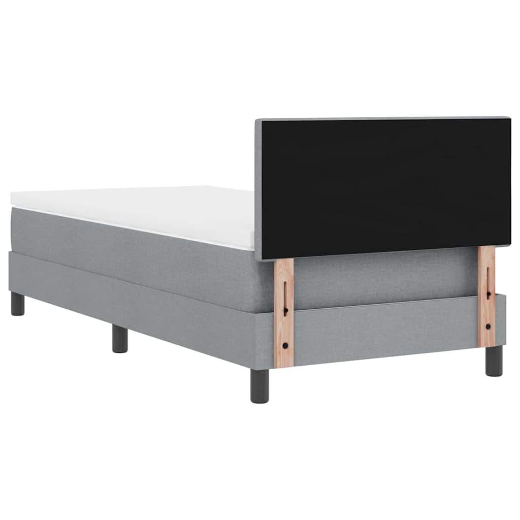 Krevet s opruga kutije Svijetlo siva 90 x 200 cm tkanina