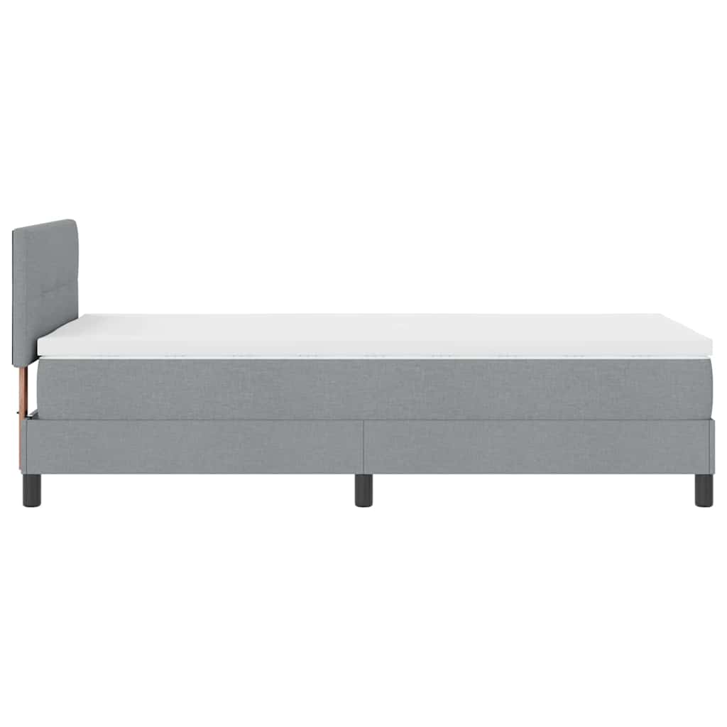 Krevet s opruga kutije Svijetlo siva 90 x 200 cm tkanina