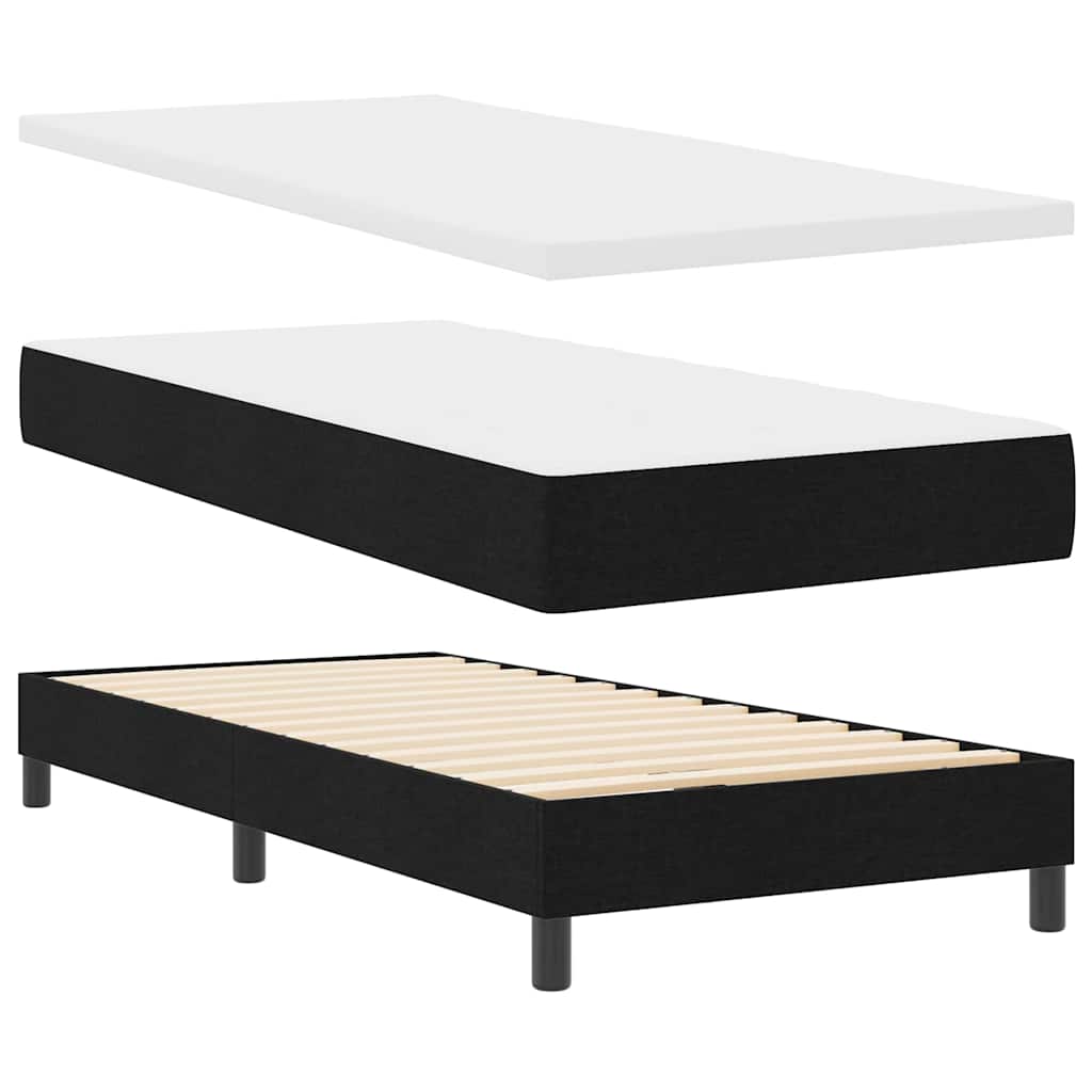 Krevet s opruga kutije s uzglavljem Crna 90 x 200 cm tkanina