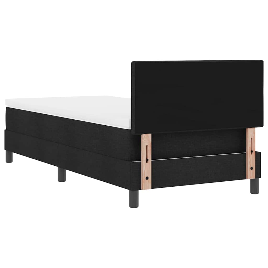 Krevet s opruga kutije s uzglavljem Crna 90 x 200 cm tkanina