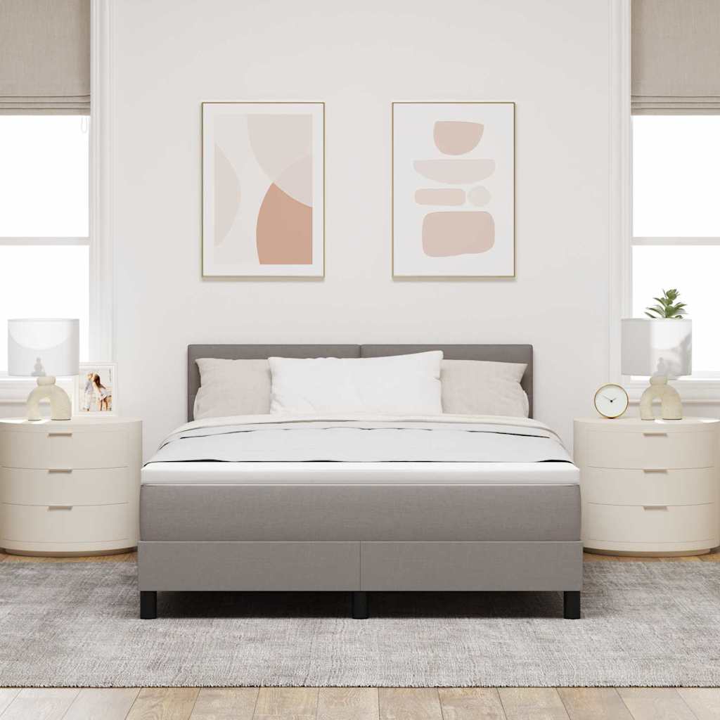 Krevet s opruga kutije Sivo-smeđa 140 x 200 cm tkanina