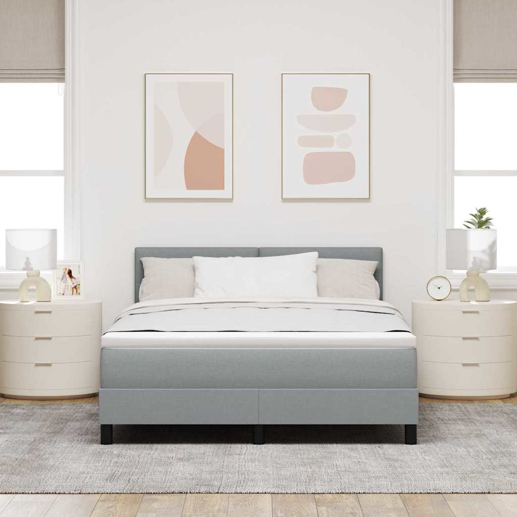 Krevet s opruga kutije Svijetlo siva 160 x 200 cm tkanina