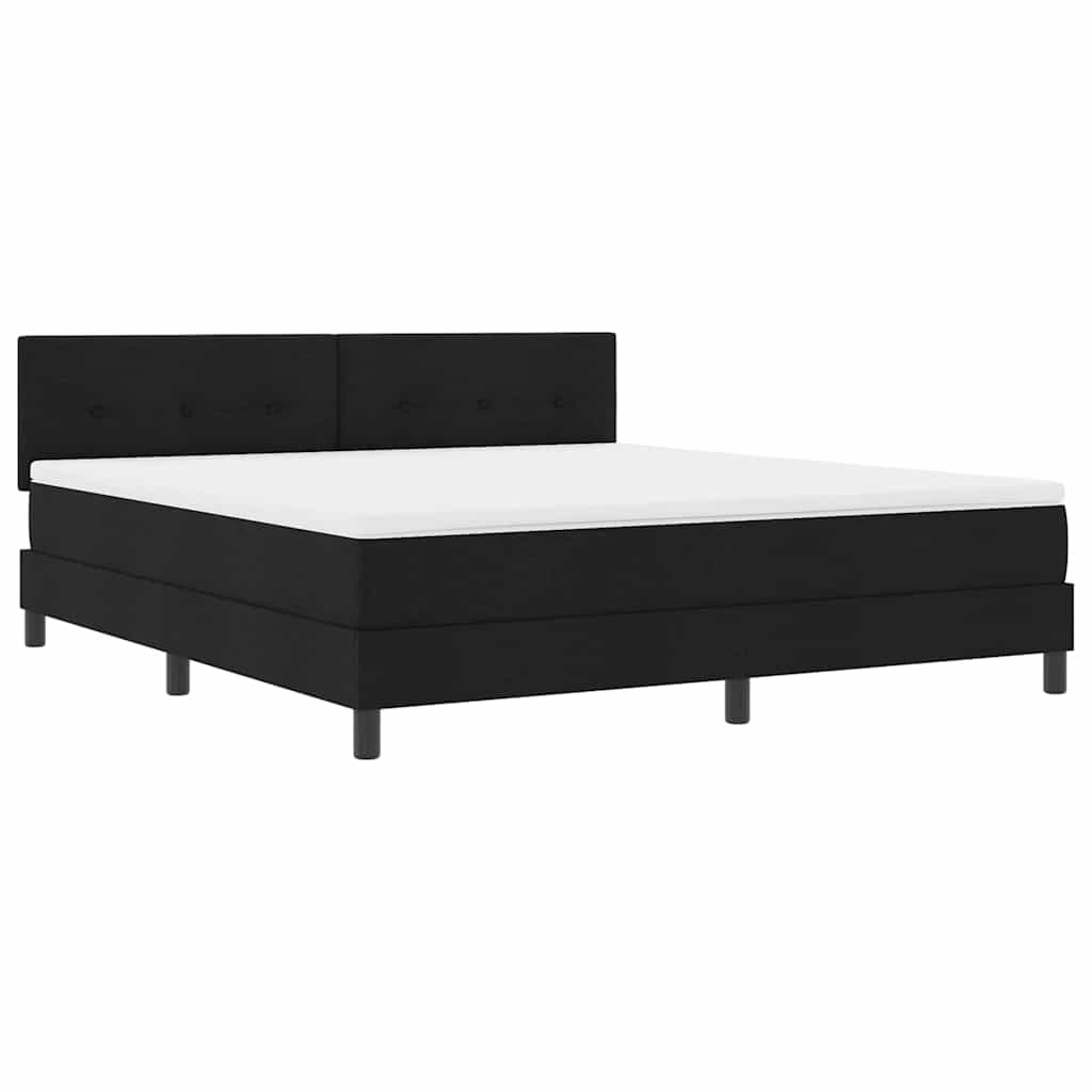Krevet s opruga kutije s uzglavljem Crna 180 x 200 cm tkanina