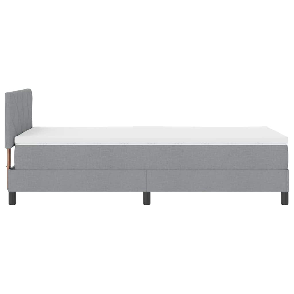 Krevet s opruga kutije Svijetlo siva 90 x 200 cm tkanina