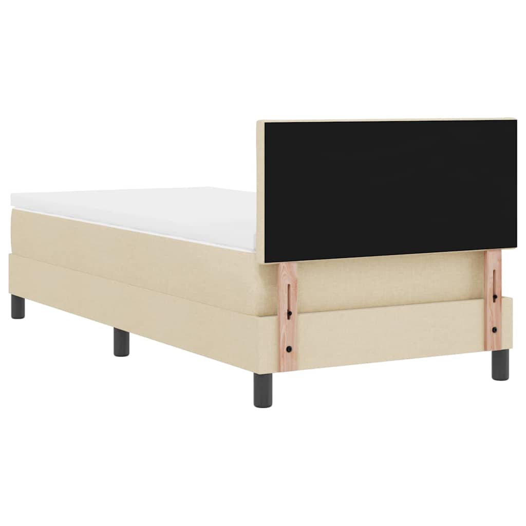 Krevet s opruga kutije s jastukom Krema 90 x 200 cm tkanina