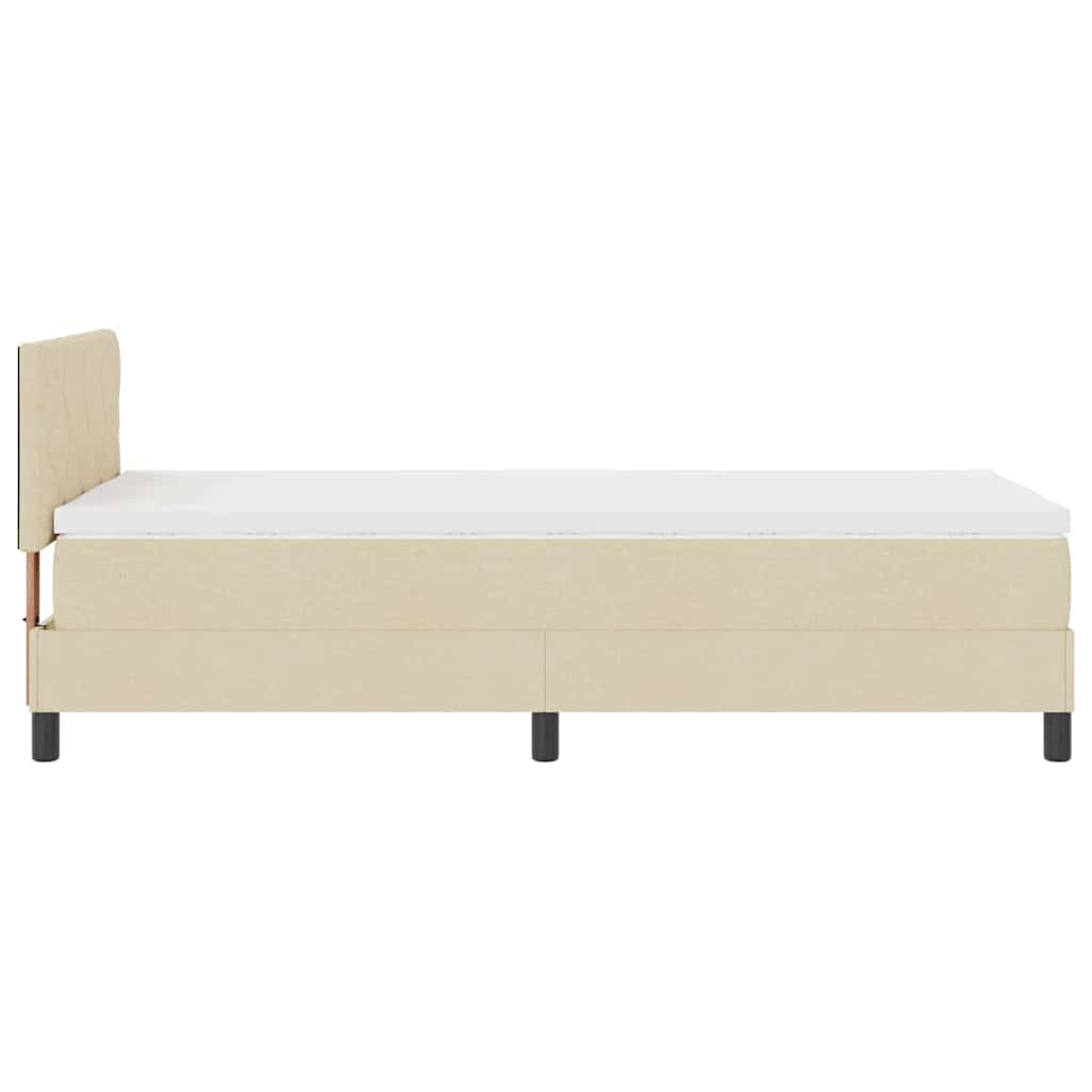 Krevet s opruga kutije s jastukom Krema 90 x 200 cm tkanina