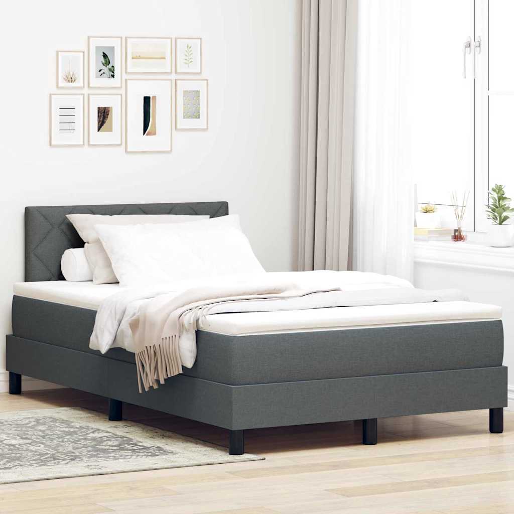 Krevet s opruga kutije Tamno siva 120 x 190 cm tkanina