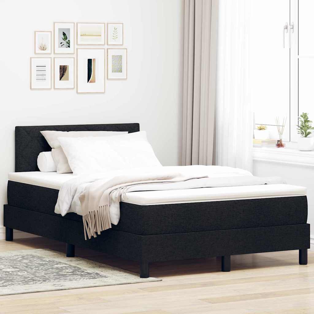 Krevet s opruga kutije s jastukom Crna 120 x 200 cm tkanina