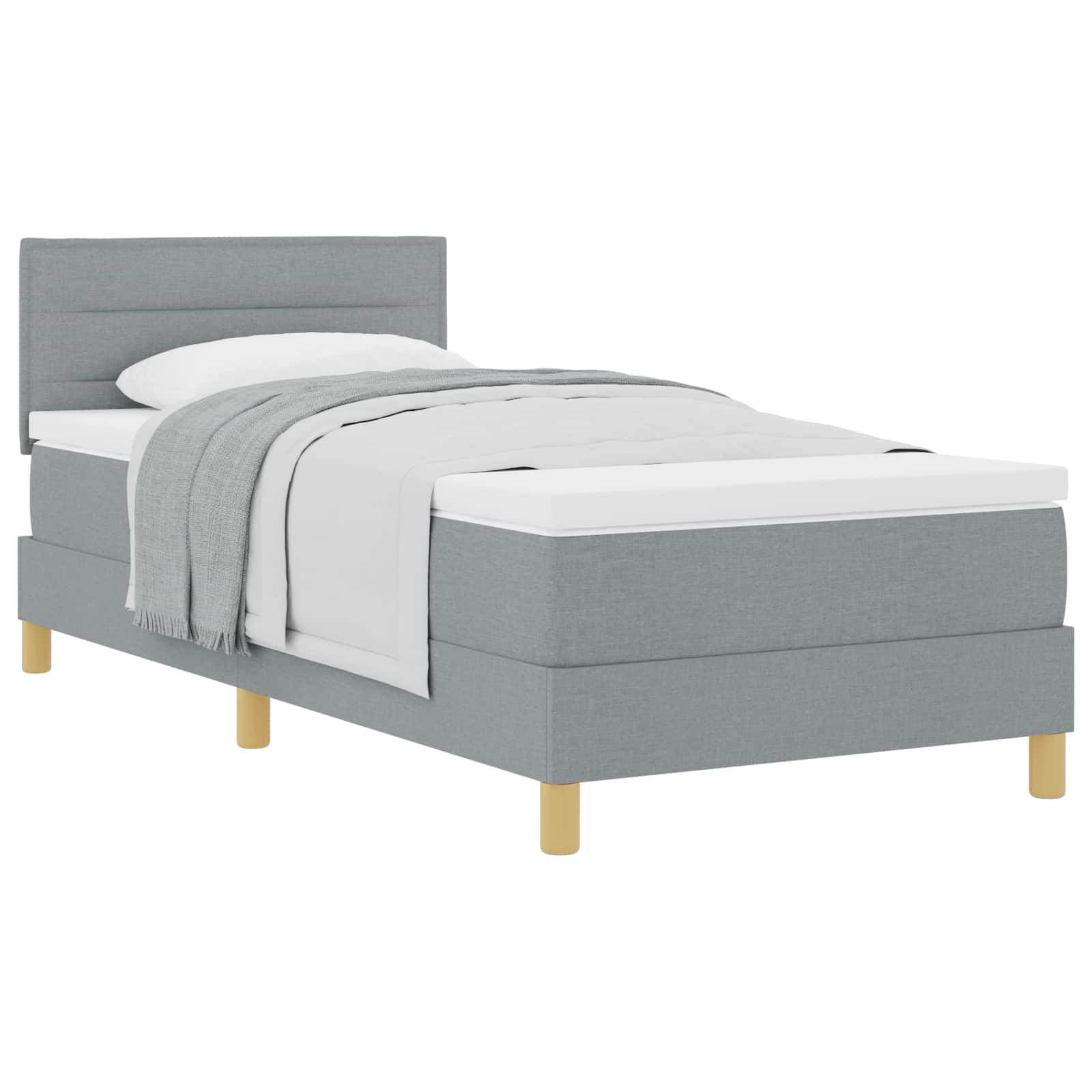 Krevet s opruga kutije Svijetlo siva 80 x 200 cm tkanina