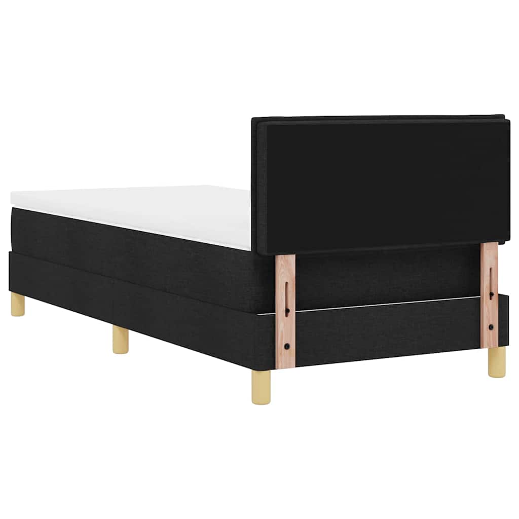 Krevet s opruga kutije s jastukom Crna 90 x 190 cm tkanina