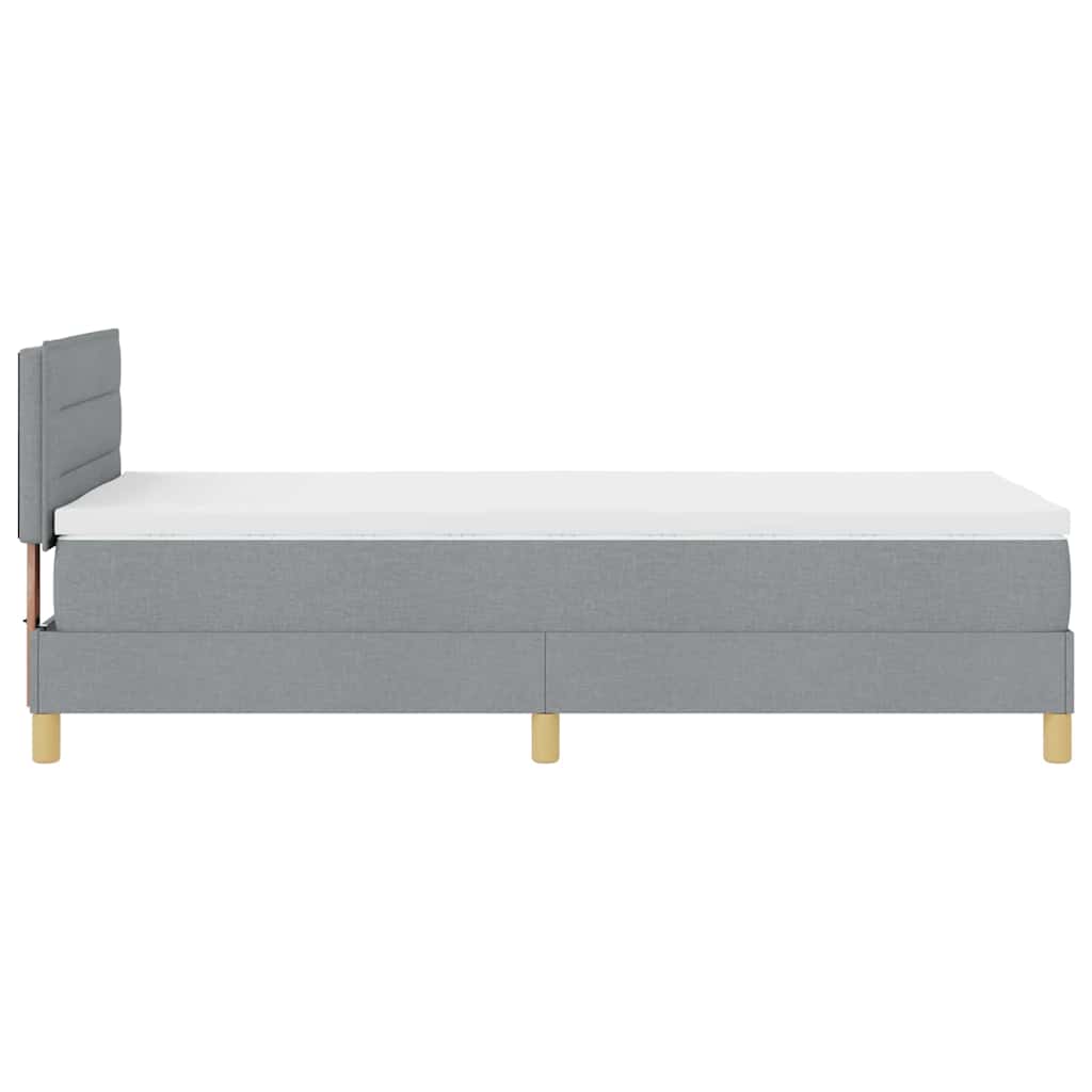 Krevet s opruga kutije Svijetlo siva 100 x 200 cm tkanina