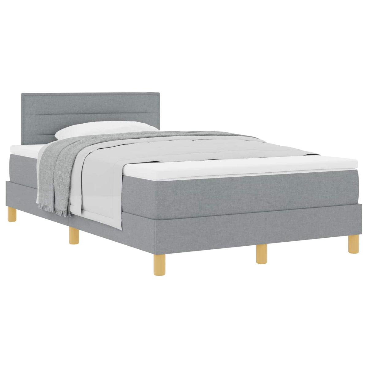 Krevet s opruga kutije Svijetlo siva 120 x 190 cm tkanina