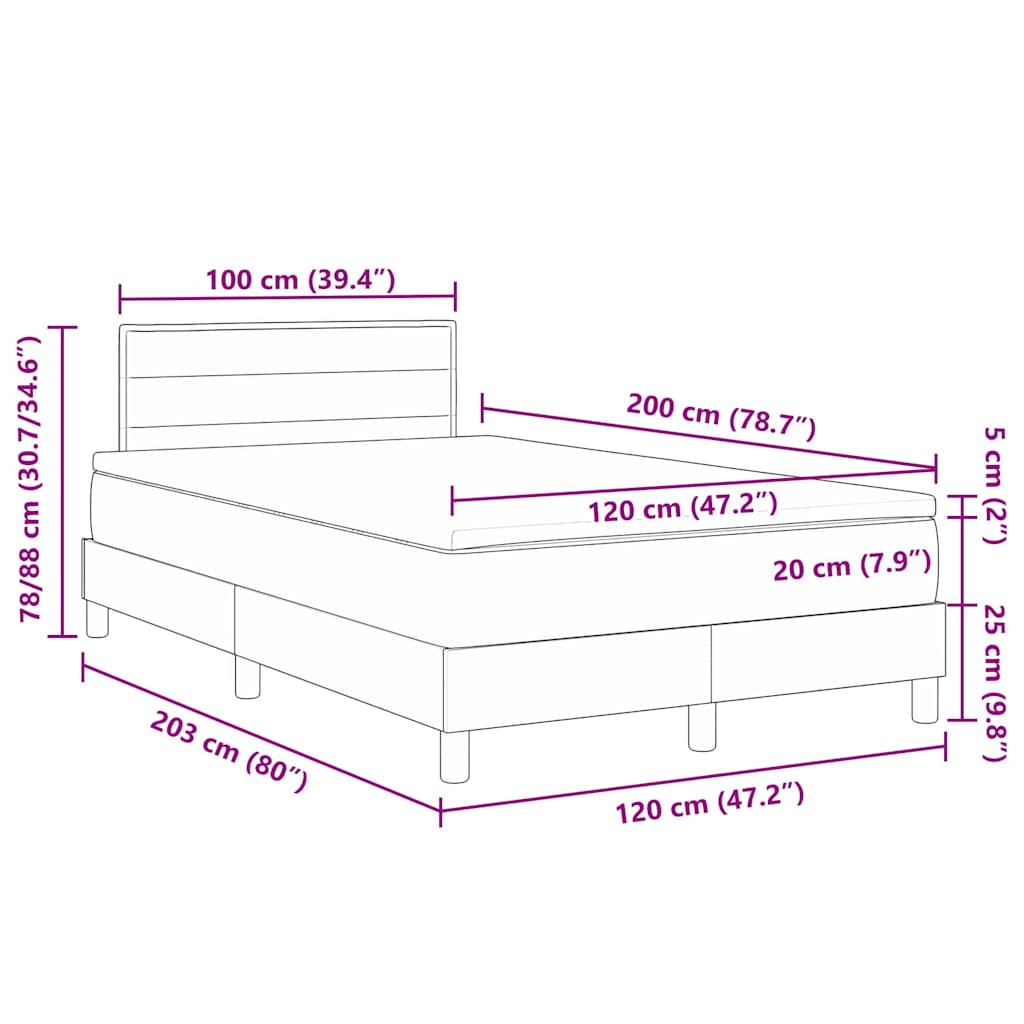 Krevet s opruga kutije s jastukom Plava 120 x 200 cm tkanina