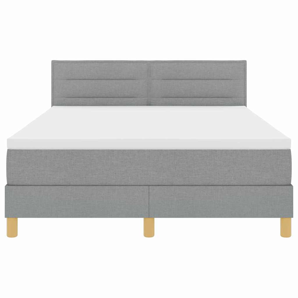 Krevet s opruga kutije Svijetlo siva 140 x 190 cm tkanina