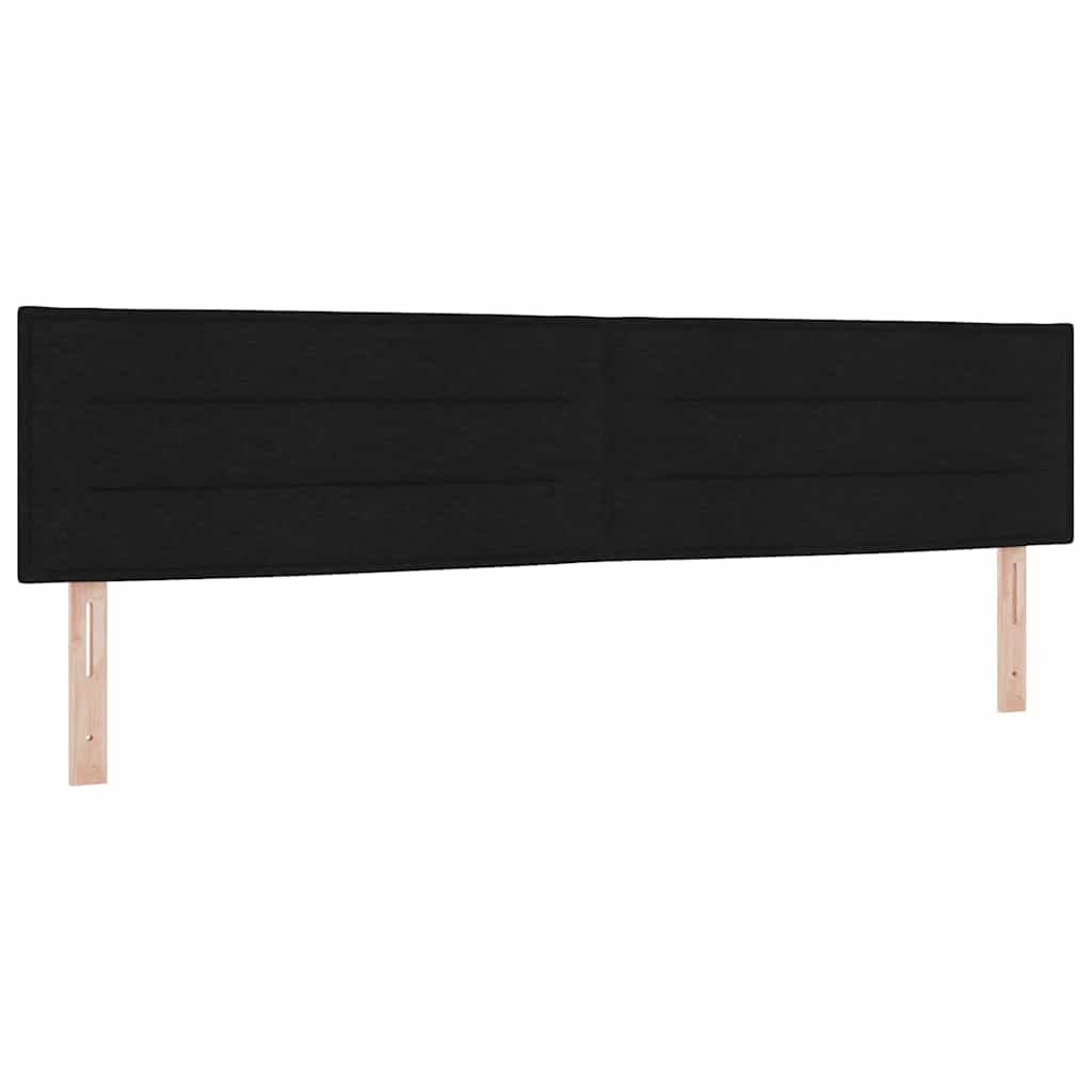 Krevet s opruga kutije s jastukom Crna 200 x 200 cm tkanina