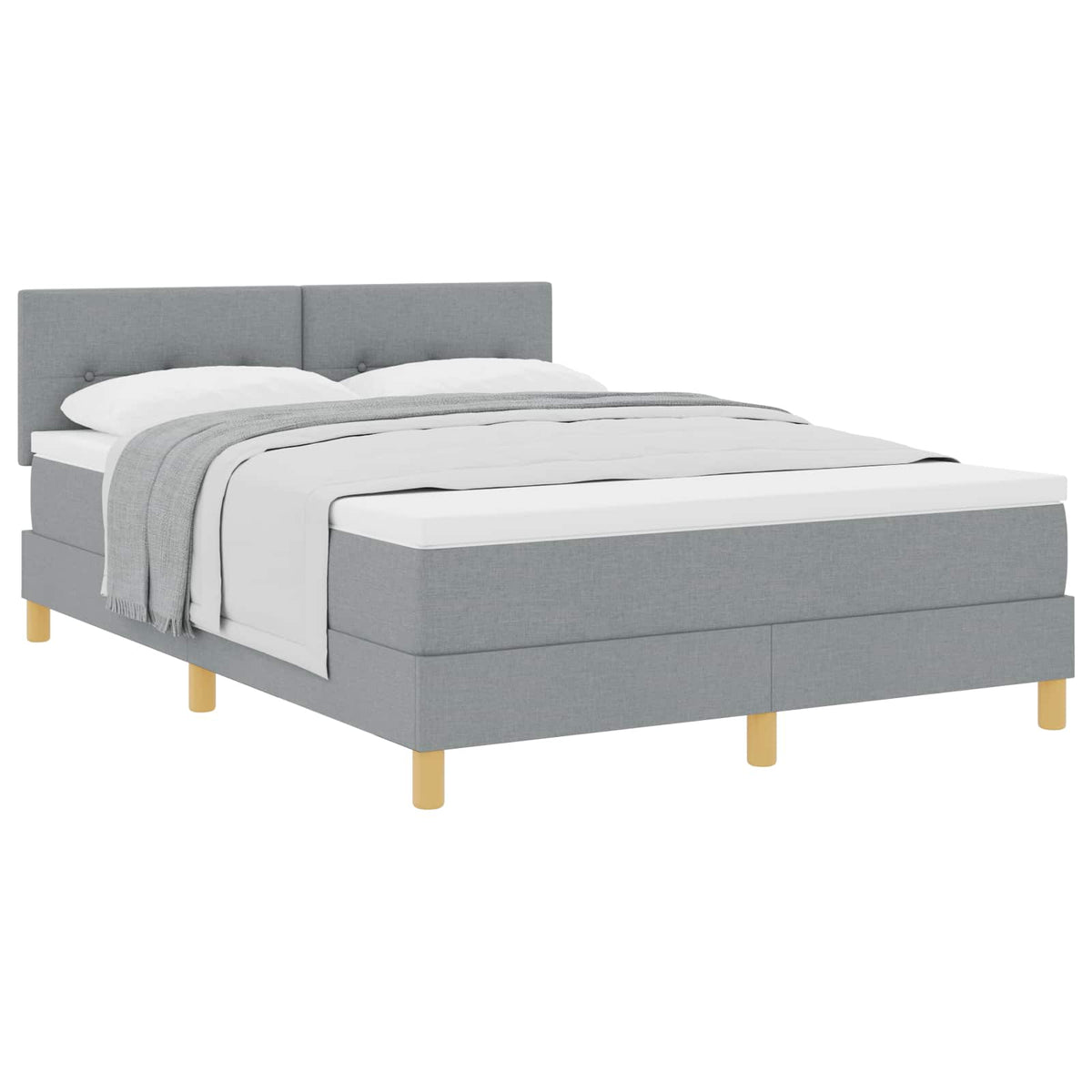 Krevet s opruga kutije Svijetlo siva 140 x 190 cm tkanina