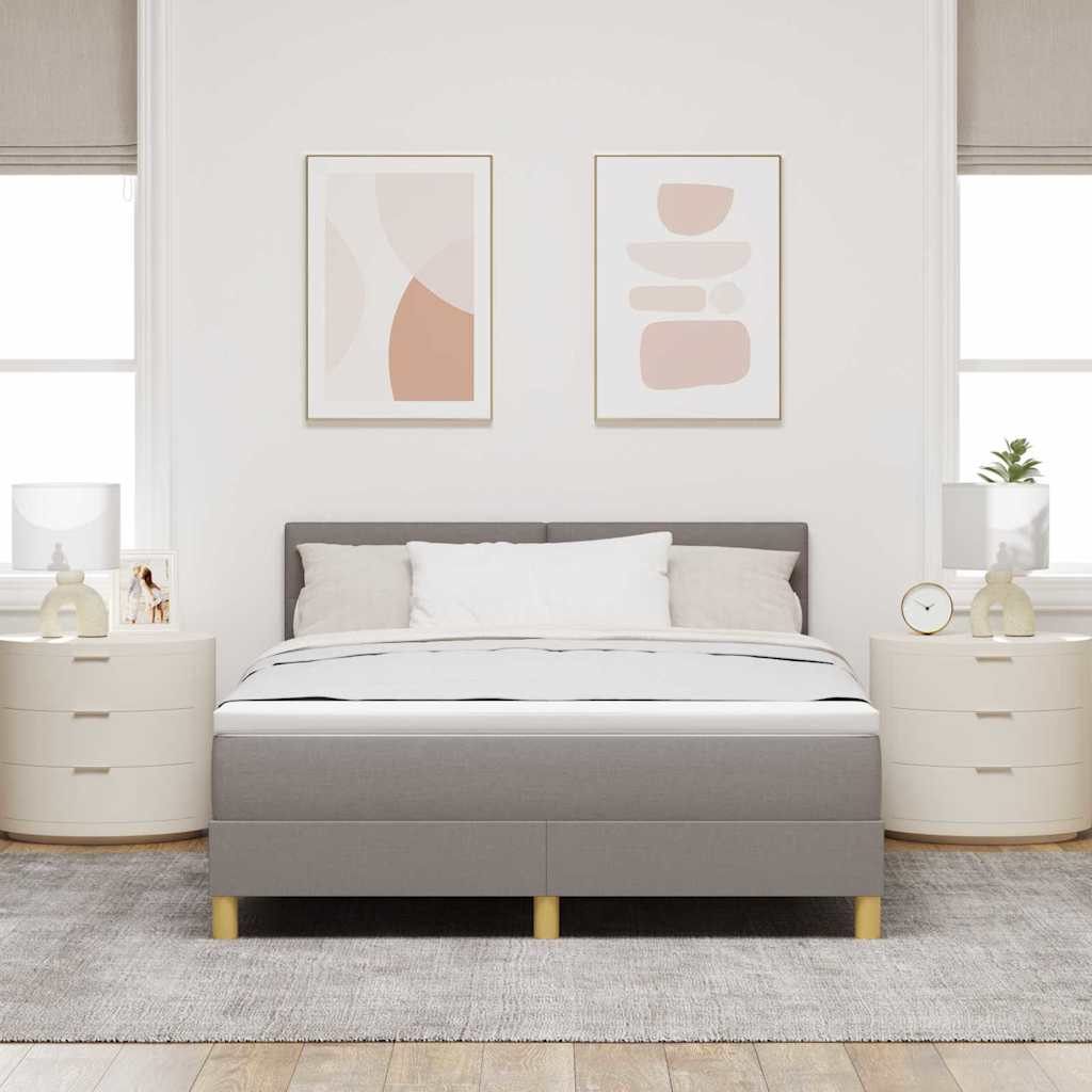 Krevet s opruga kutije Sivo-smeđa 140 x 190 cm tkanina