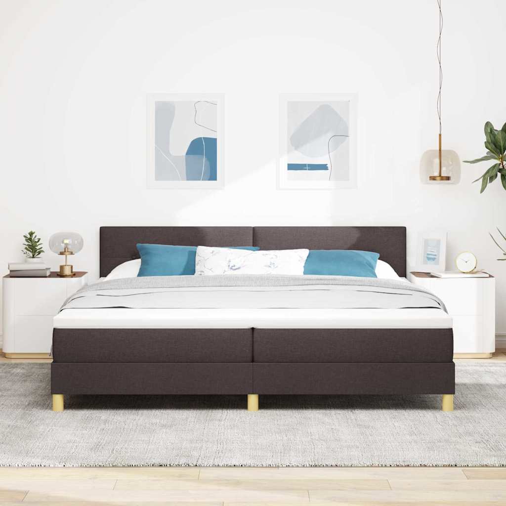 Krevet s opruga kutije Tamno smeđa 200 x 200 cm tkanina