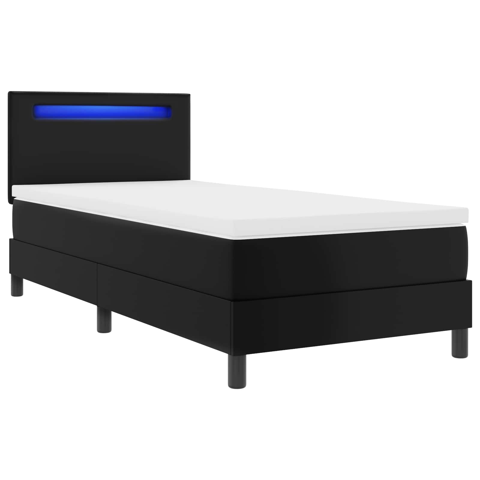 Krevet s opruga kutije s madracem Crna 90 x 190 cm Umjetna koža