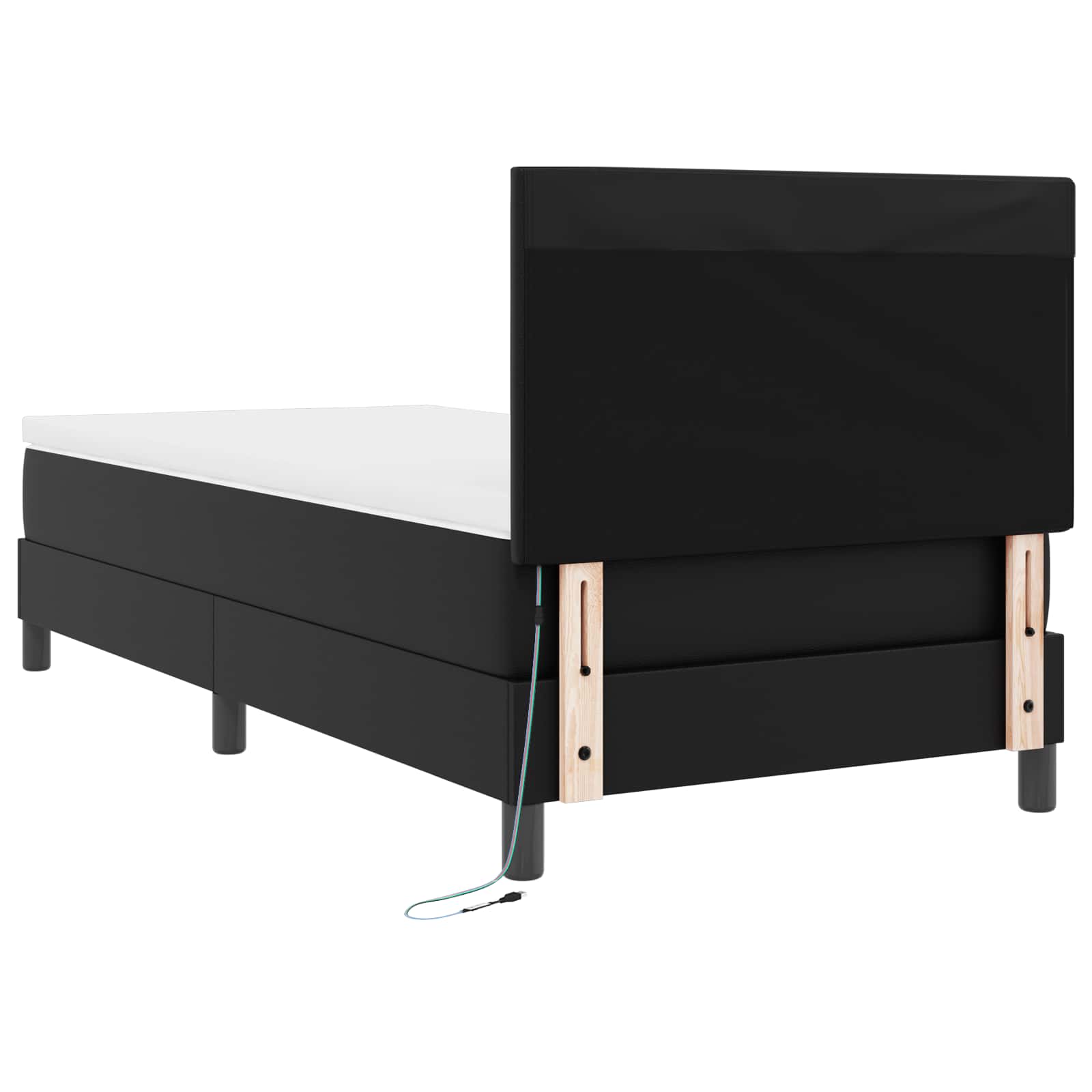 Krevet s opruga kutije s madracem Crna 90 x 190 cm Umjetna koža
