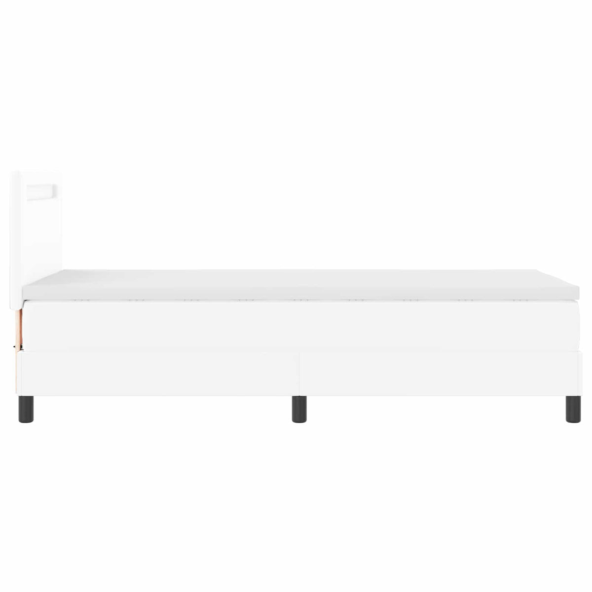 Krevet s opruga kutije Bijelo 90 x 200 cm Umjetna koža