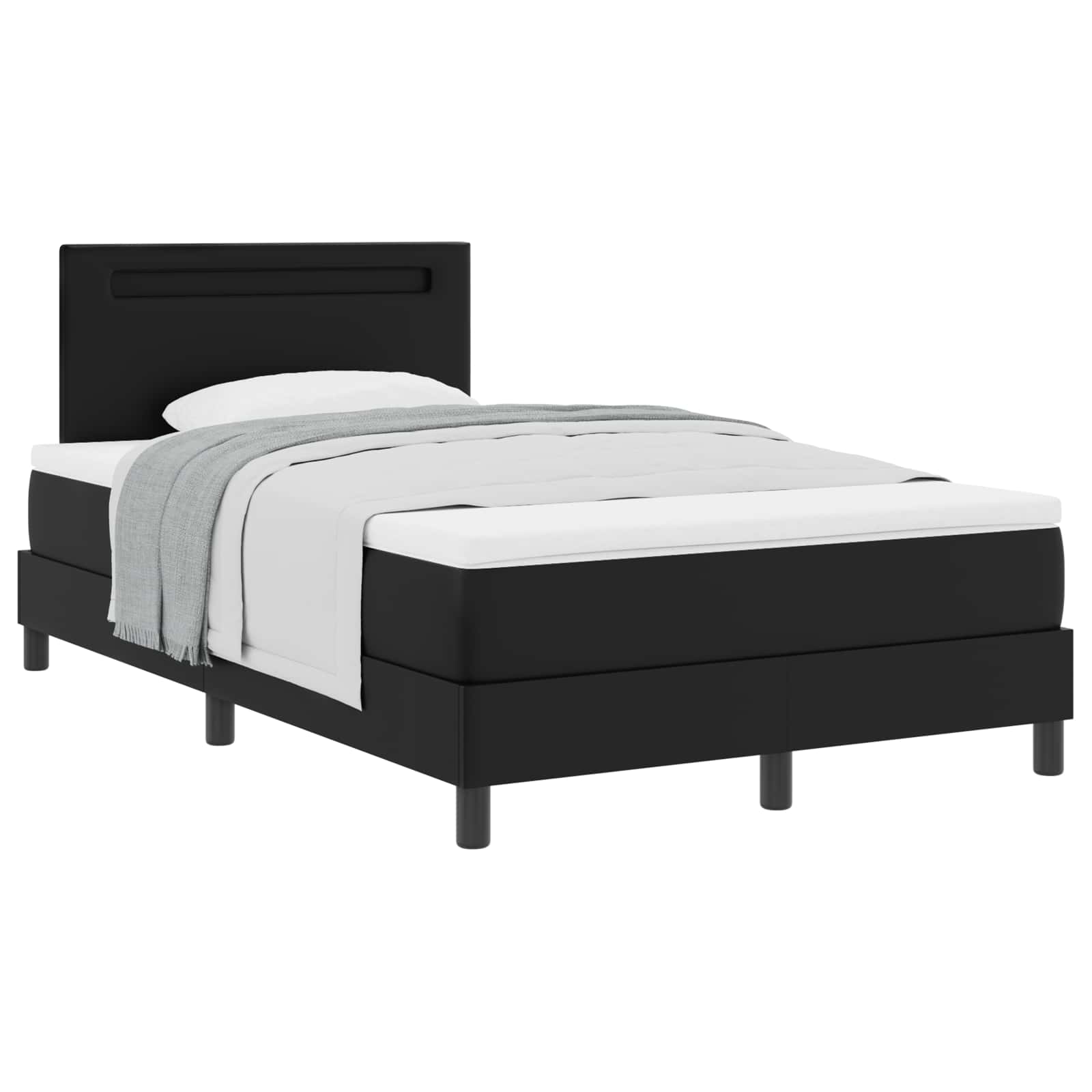 Krevet s opruga kutije Crna 120 x 200 cm Umjetna koža
