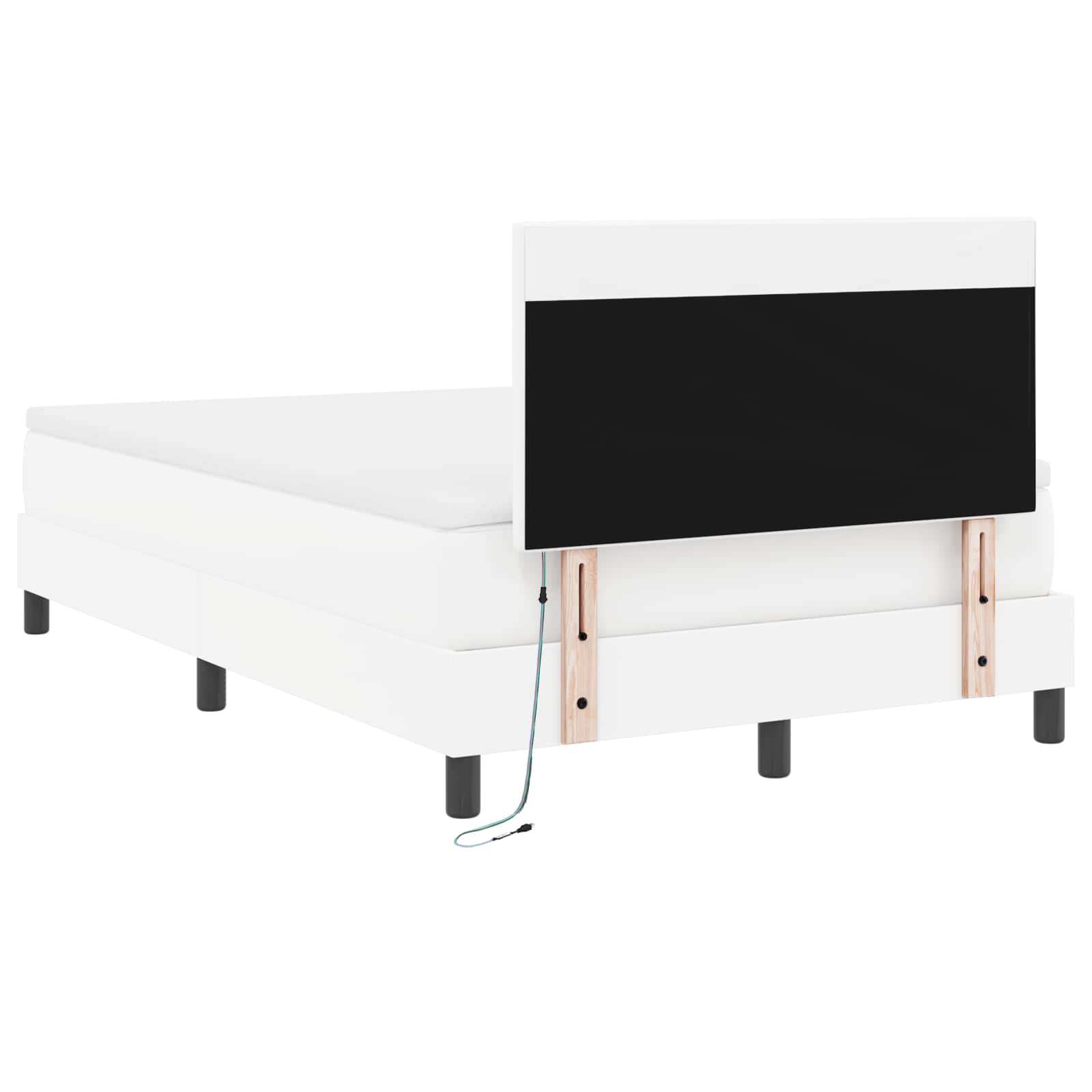 Krevet s opruga kutije Bijelo 120 x 200 cm Umjetna koža