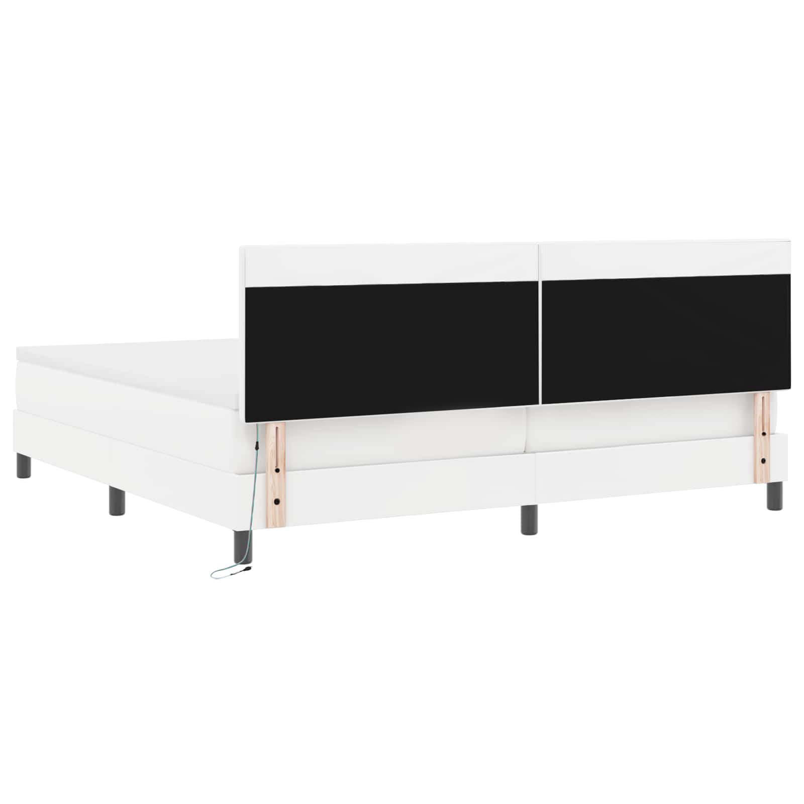 Krevet s opruga kutije Bijelo 200 x 200 cm Umjetna koža