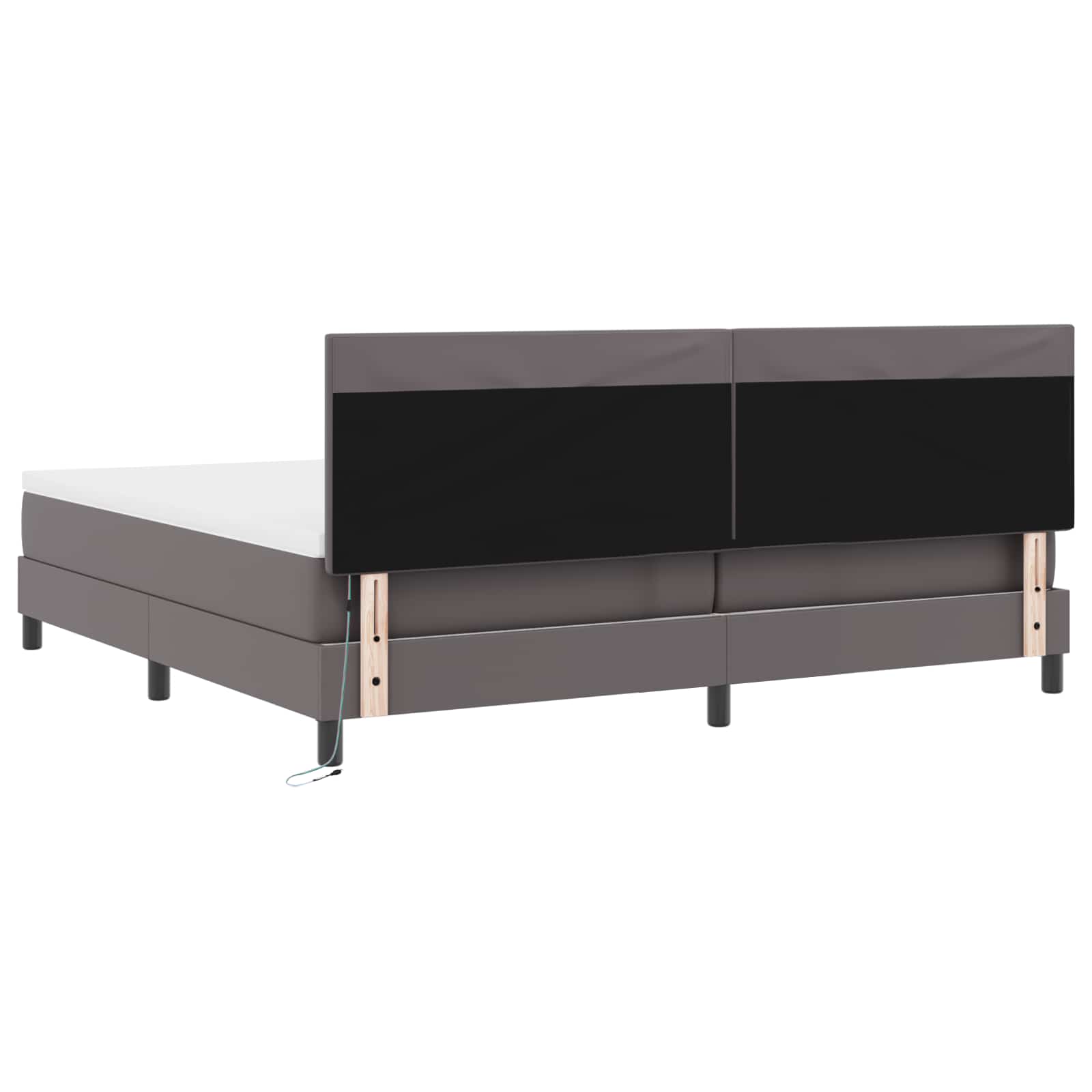 Krevet s opruga kutije Siva 200 x 200 cm Umjetna koža