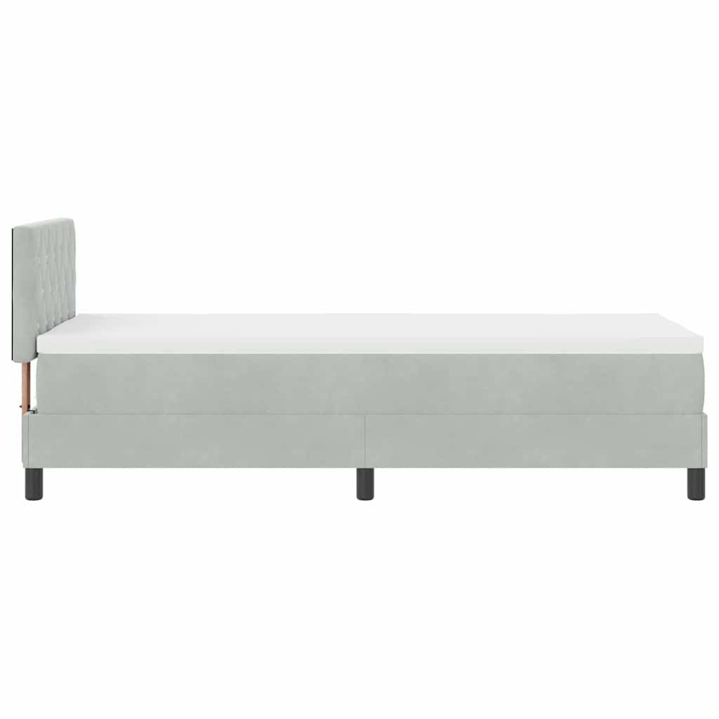 Krevet s opruga kutije Svijetlo siva 80 x 200 cm Baršun