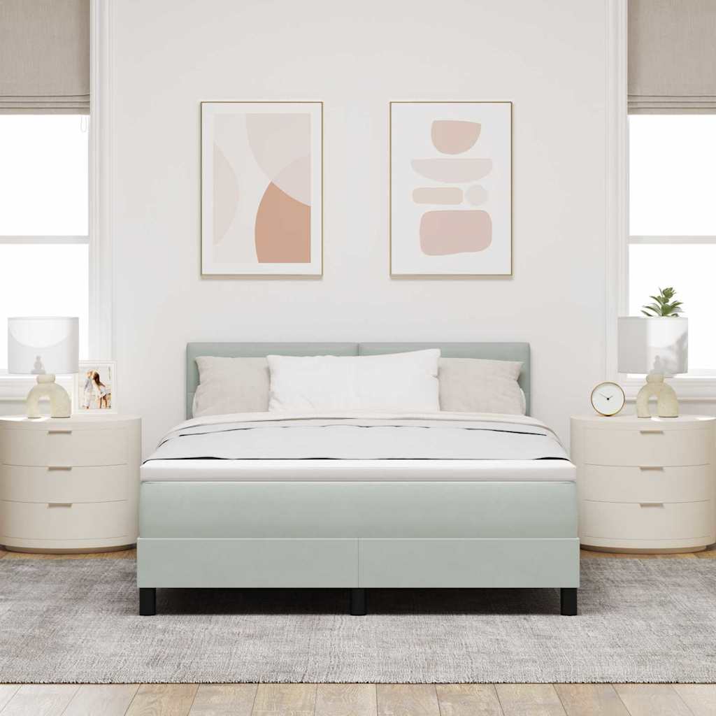 Krevet s opruga kutije Svijetlo siva 140 x 200 cm Baršun