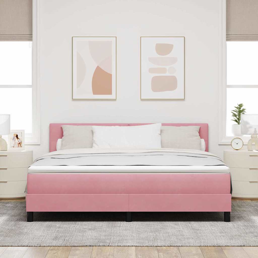 Krevet s opruga kutije Ružičasta 180 x 200 cm Baršun