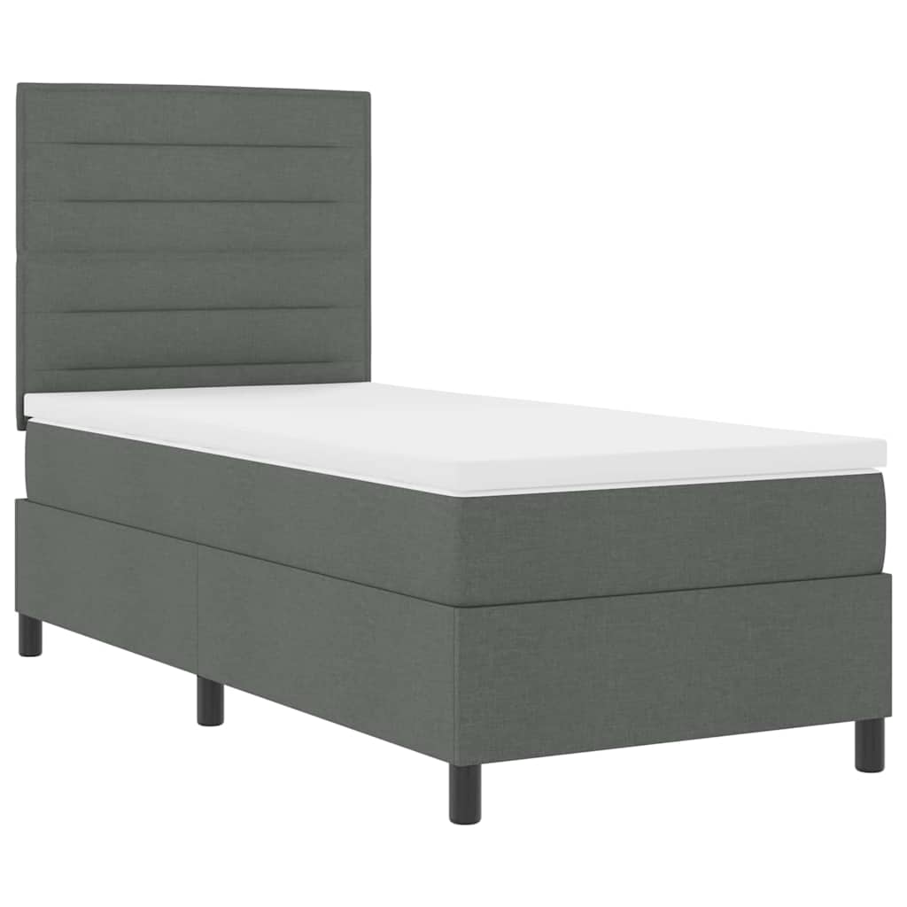 Krevet s opruga kutije Tamno siva 80 x 200 cm tkanina