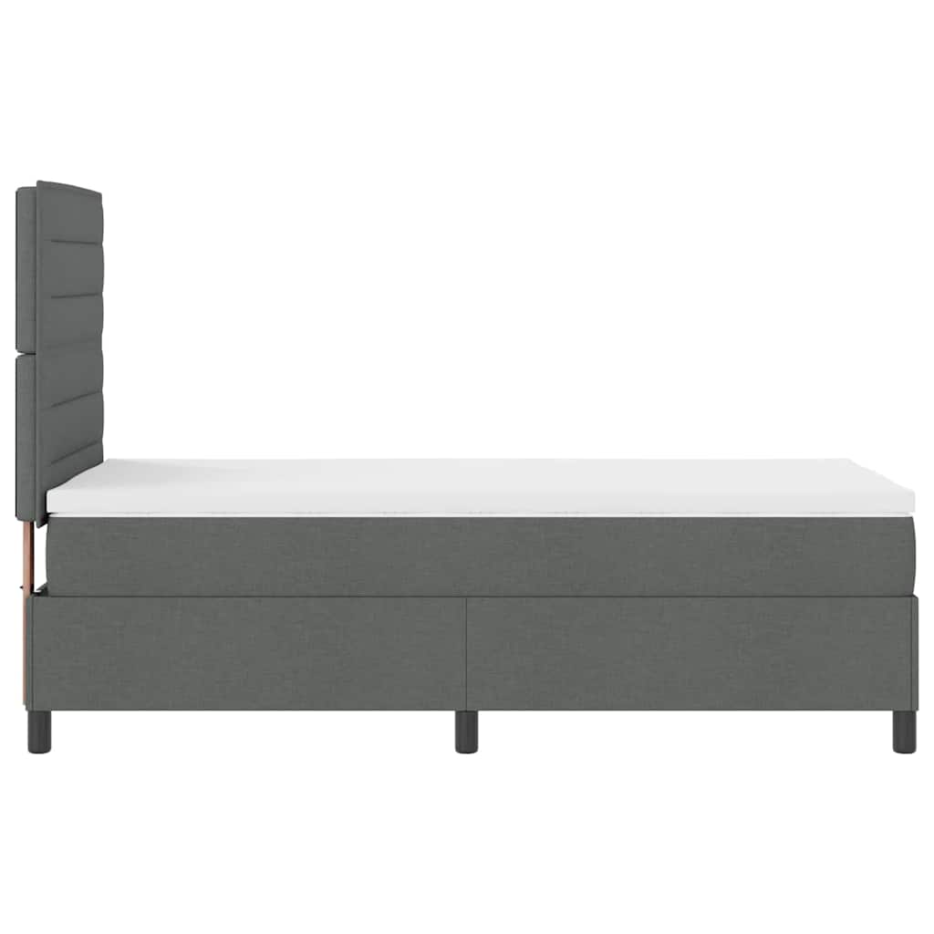 Krevet s opruga kutije Tamno siva 80 x 200 cm tkanina