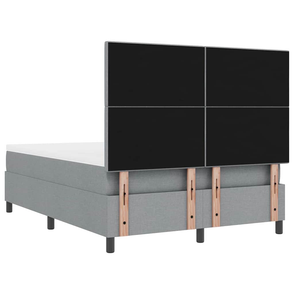 Krevet s opruga kutije Svijetlo siva 160 x 200 cm tkanina