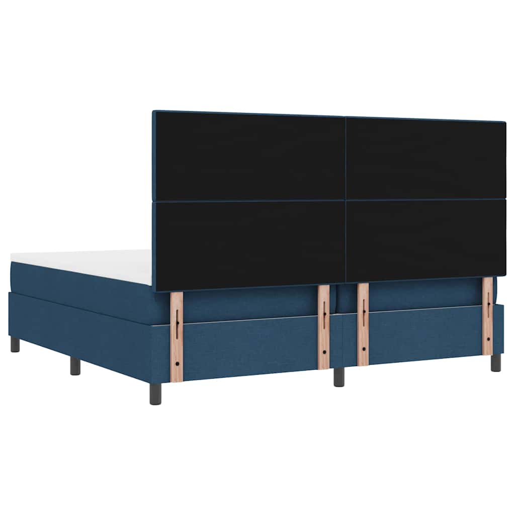 Krevet s opruga kutije s uzglavljem Plava 200 x 200 cm tkanina