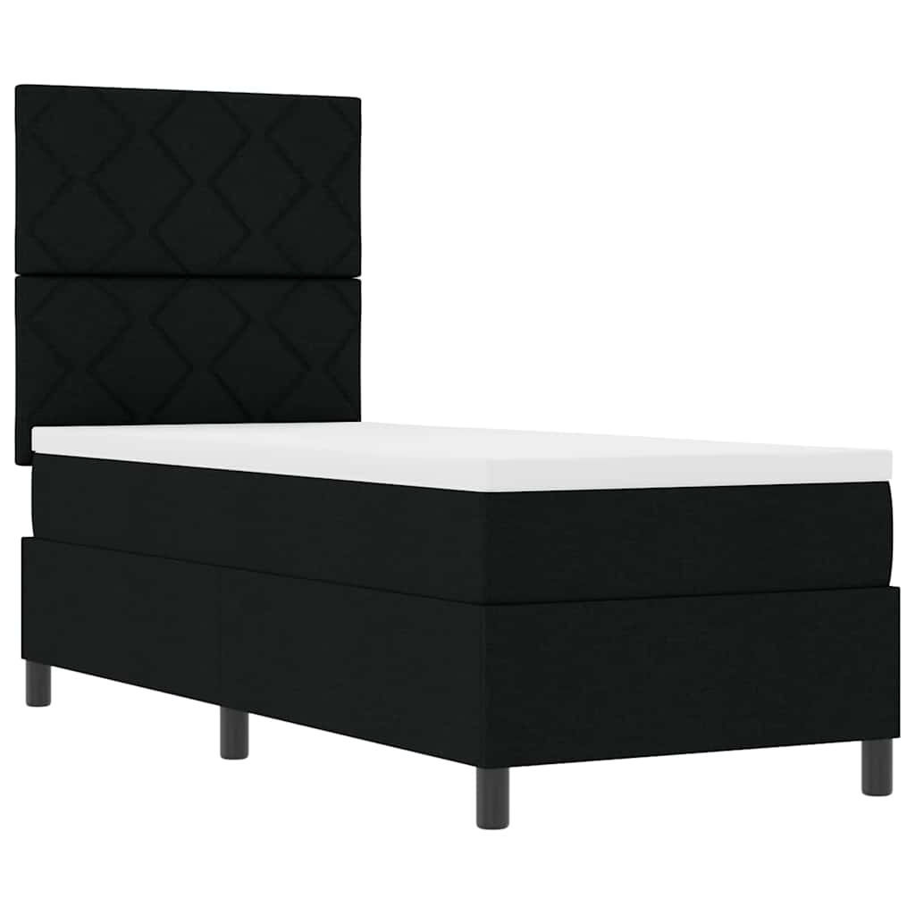 Krevet s opruga kutije s uzglavljem Crna 80 x 200 cm tkanina