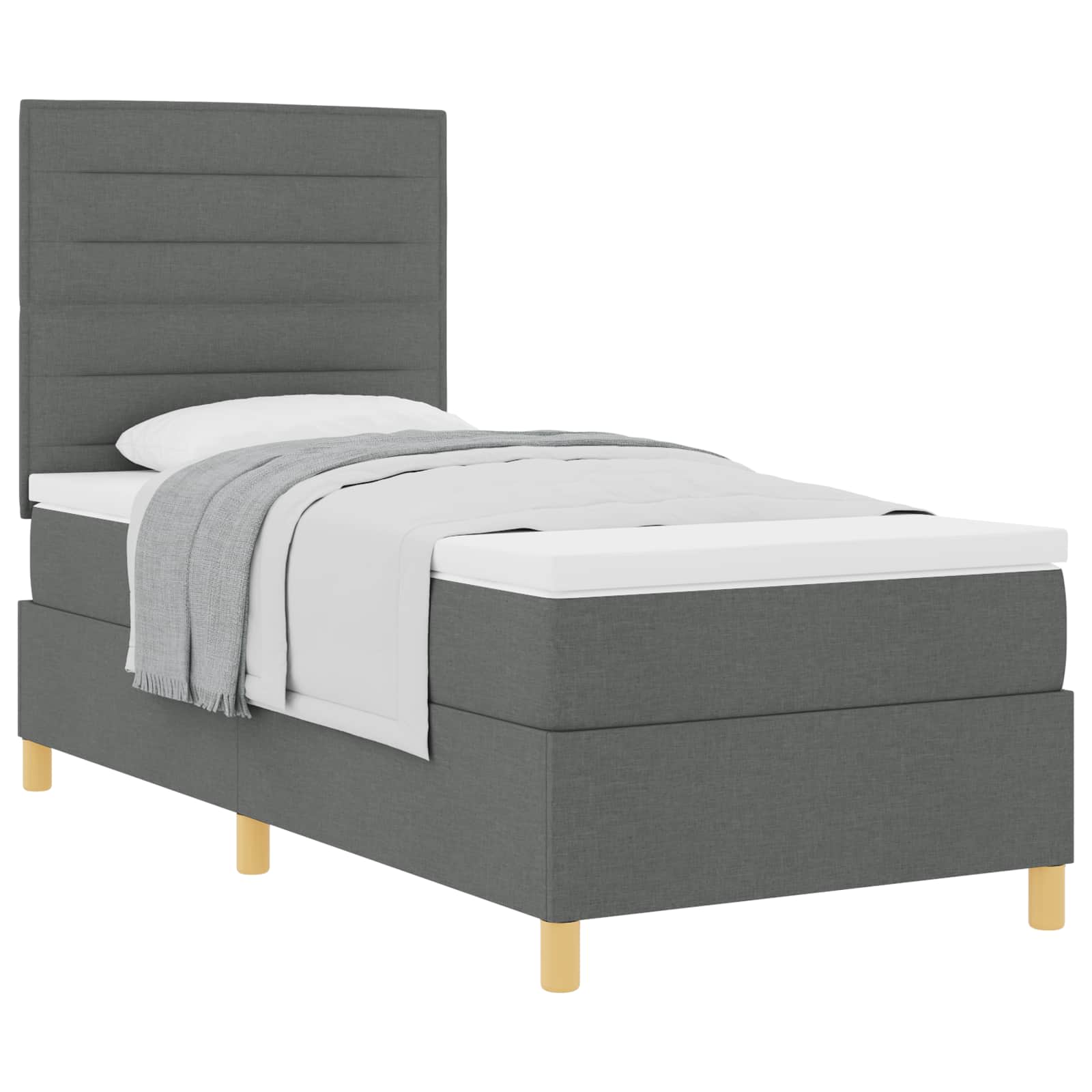 Krevet s opruga kutije Tamno siva 100 x 200 cm tkanina