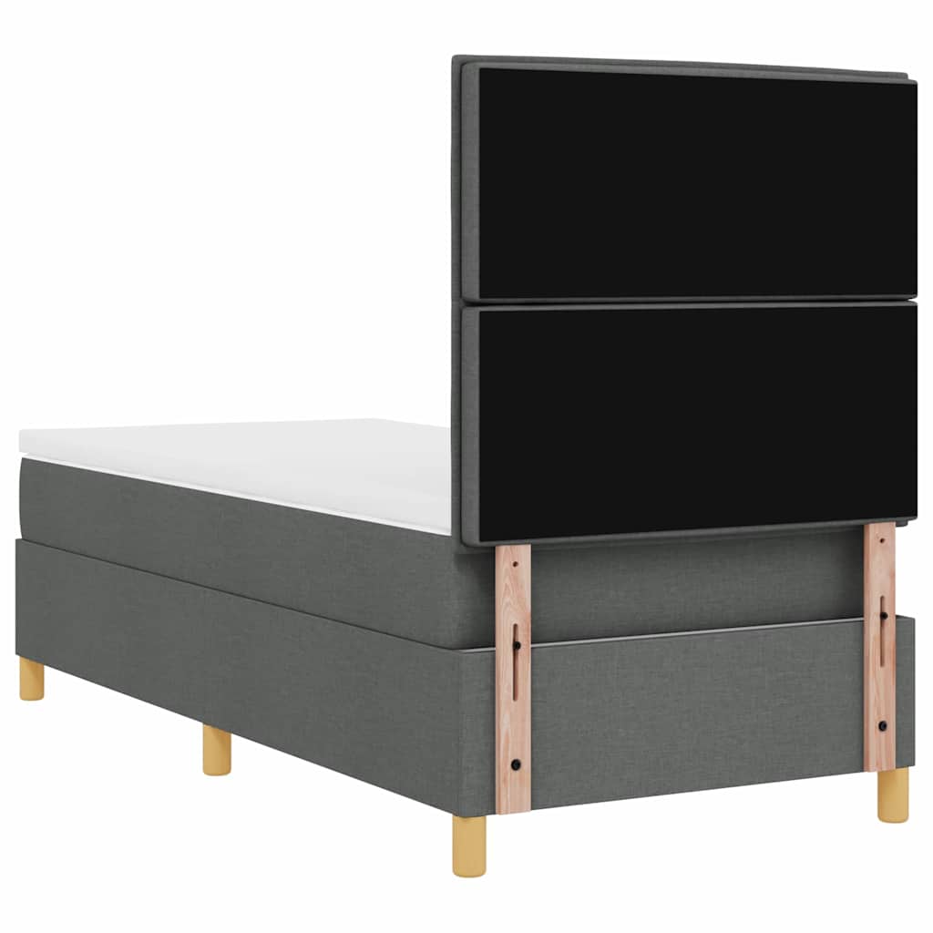 Krevet s opruga kutije Tamno siva 100 x 200 cm tkanina