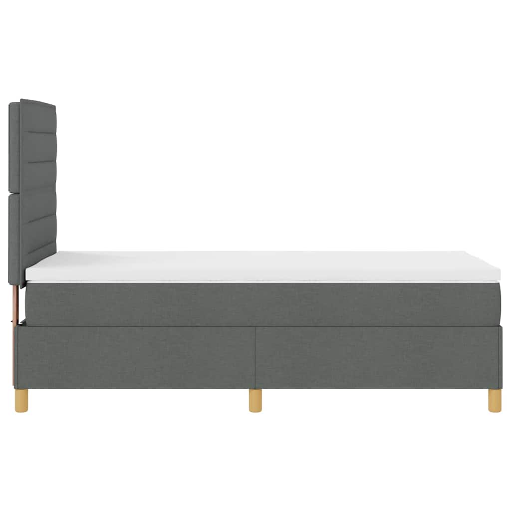 Krevet s opruga kutije Tamno siva 100 x 200 cm tkanina