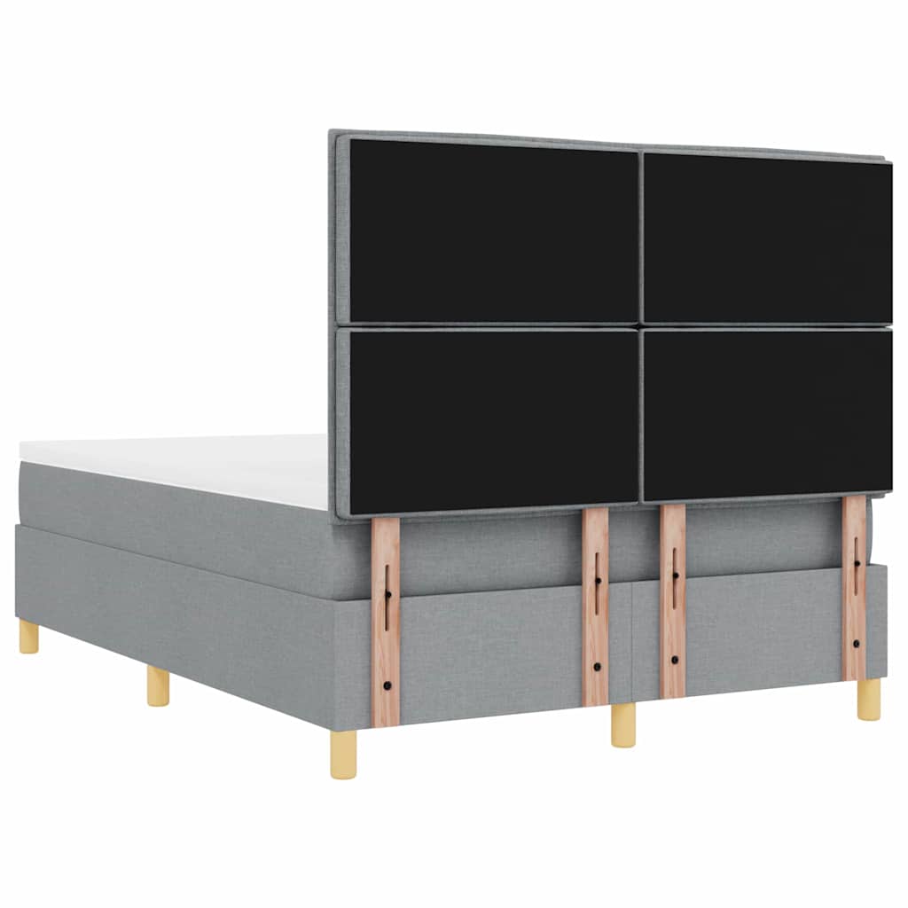 Krevet s opruga kutije Svijetlo siva 160 x 200 cm tkanina