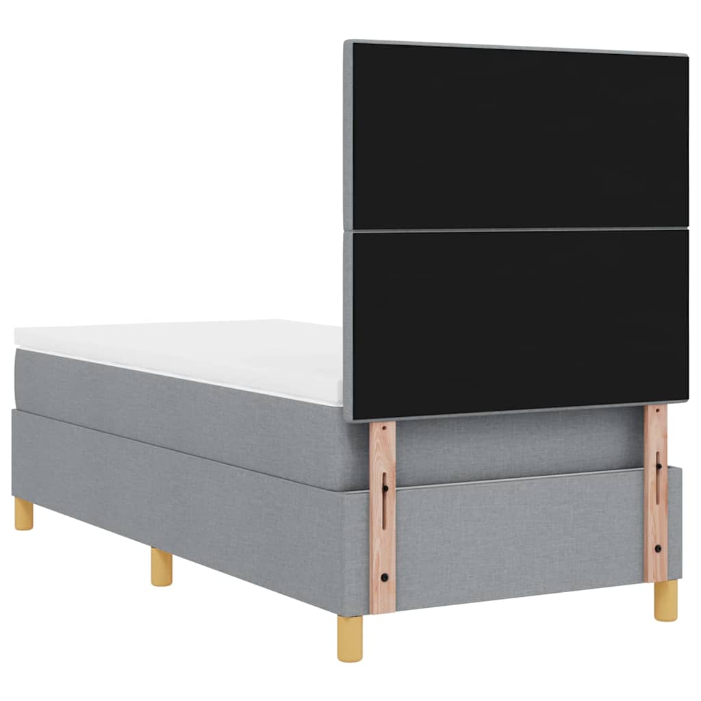 Krevet s opruga kutije Svijetlo siva 80 x 200 cm tkanina