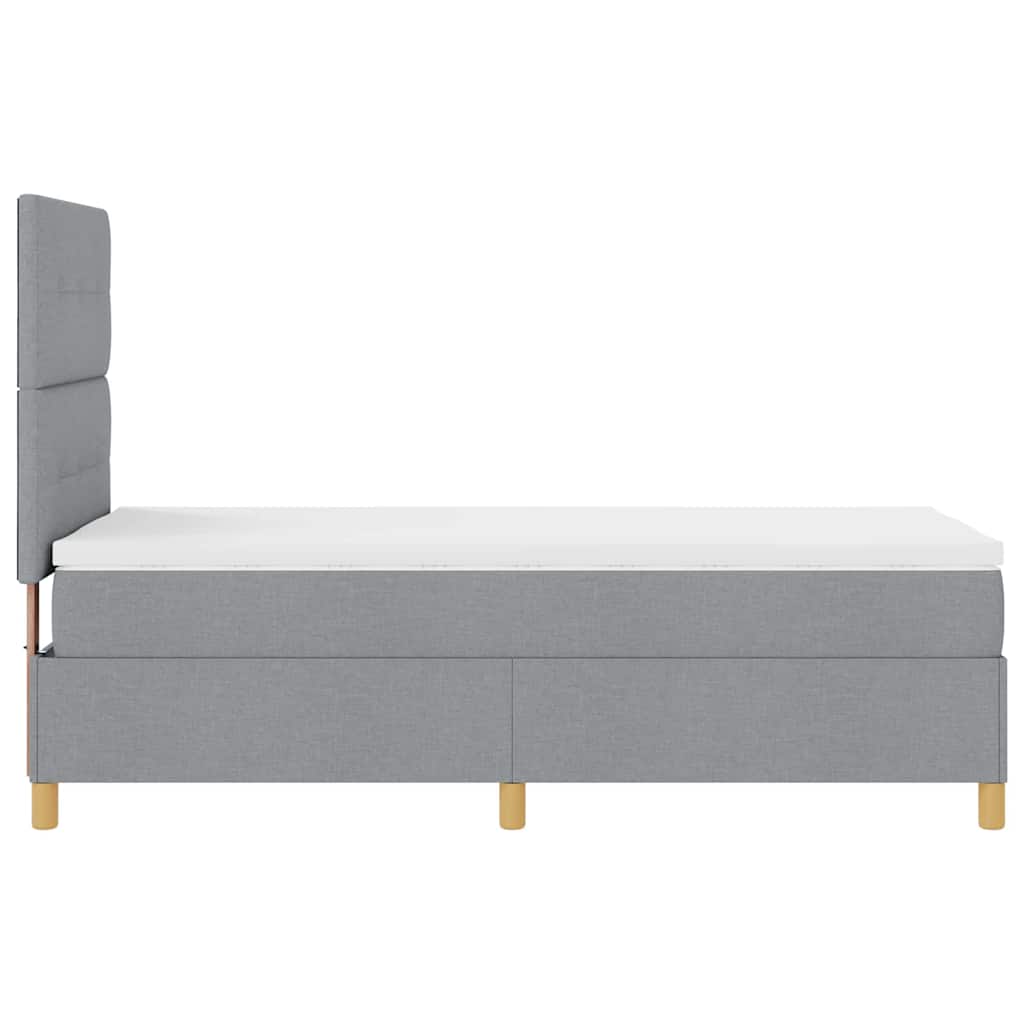Krevet s opruga kutije Svijetlo siva 100 x 200 cm tkanina